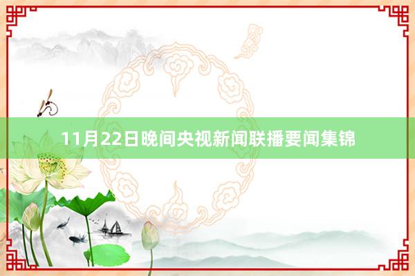 11月22日晚间央视新闻联播要闻集锦